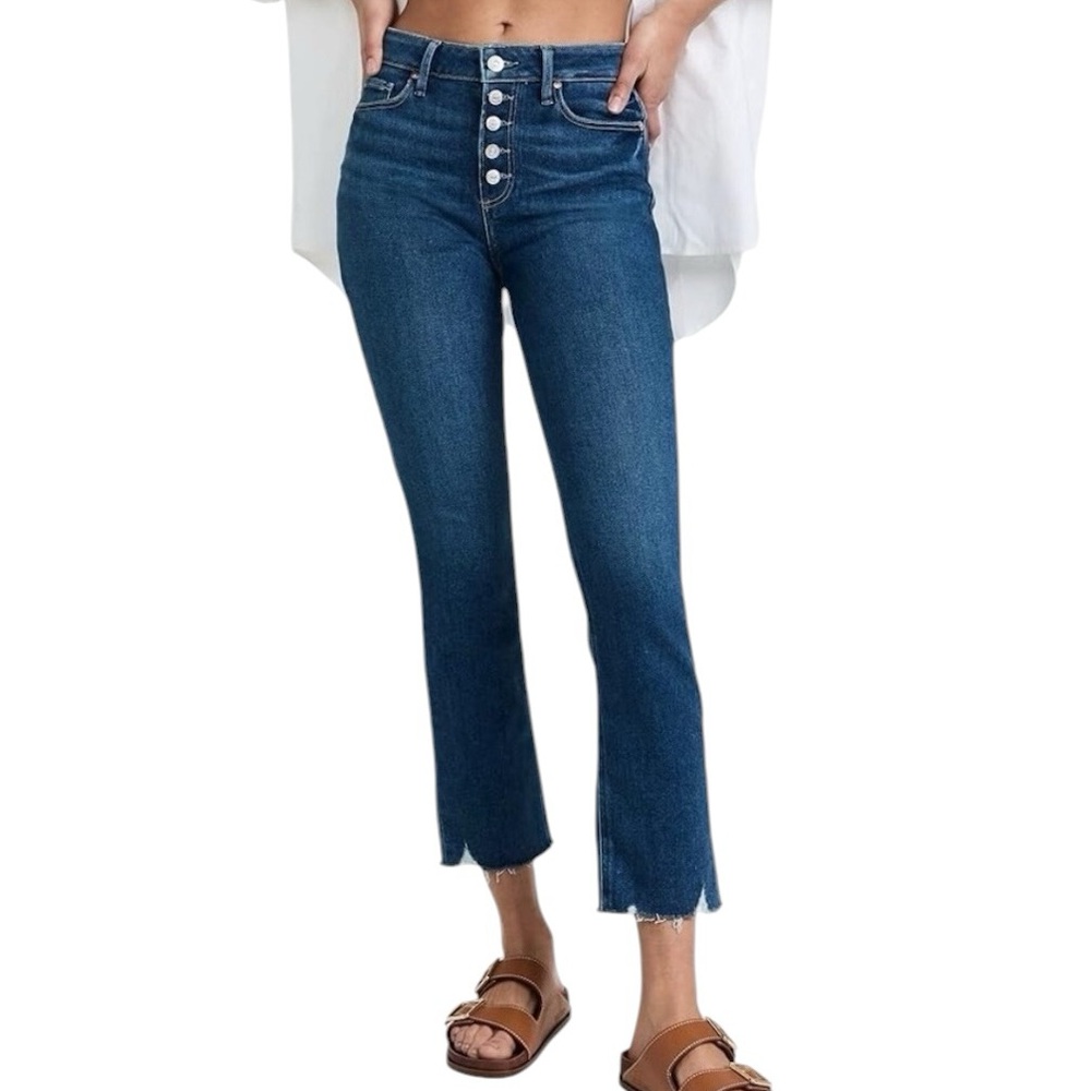 PAIGE Cindy Jeans Button Fly Straight Leg Midrise Wonderwall Ankle Size 27